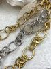 Image of Chunky Mixed Link Cable Chain, Oval, Sold by Foot, 3 Finishes