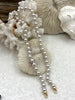 Image of Hand Knotted Glass Pearl Necklace, 8mm Round Pearls, Gold, Silver, or Matte Gold End Caps, 16.5 Inch