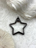 Image of Gunmetal Soldered Star Shaped Clear Crystal Pendants, 42mm,Fast Ship