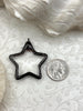 Image of Gunmetal Soldered Star Shaped Clear Crystal Pendants, 42mm,Fast Ship