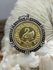 Image of Parisian Collection Gold Paris Swan Coin Pendant, "We Will Always Have Paris", Bezel with Cubic Zirconia, 28mm Coin, Brass & Zinc Alloy