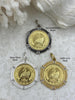 Image of Parisian Collection Gold Paris Swan Coin Pendant, "We Will Always Have Paris", Bezel with Cubic Zirconia, 28mm Coin, Brass & Zinc Alloy