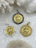 Image of Parisian Collection Gold Paris Swan Coin Pendant, "We Will Always Have Paris", Bezel with Cubic Zirconia, 28mm Coin, Brass & Zinc Alloy