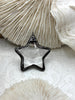 Image of Gunmetal Soldered Star Shaped Clear Crystal Pendants, 42mm,Fast Ship