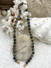 Image of Hand Knotted Labradorite Necklace, 8mm Round Beads, MatteGold End Caps, 16" Long