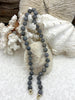 Image of Hand Knotted Labradorite Necklace, 9mm Round Beads, Gold or Matte Gold End Caps, 16" Long