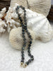 Image of Hand Knotted AAA Quality Labradorite Necklace, 8mm Round Beads, Gold, Silver, or Matte Gold End Caps, 16" Long