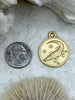 Image of Alligator Coin Pendant. Plated Brass, Gold, Matte Gold, or Burnished Silver, 28mm Coin Pendant, Fast Ship