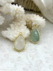 Image of Faceted Teardrop Gemstones with Dotted Gold Bezel, 8 Styles, Teardrop Mini Pendant, Gemstone Charm, 20mm, Natural Stones, Fast Ship