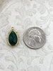 Image of Faceted Teardrop Gemstones with Dotted Gold Bezel, 8 Styles, Teardrop Mini Pendant, Gemstone Charm, 20mm, Natural Stones, Fast Ship