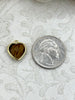 Image of Faceted Heart Shaped Gemstones with Gold Bezel, 4 Styles, Mini Heart Pendant, Gemstone Charm, 13mm, Natural Stones, Fast Ship