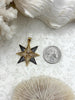 Image of Mixed Metal Star Pendant, Gold and Gunmetal, 36mm x 32mm CZ Star Charm Pendant,