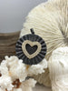 Image of Gold and Gunmetal Plated Heart Pendants with Cubic Zirconia, 35.5mm Round Large Heart Pendant, Fast Ship
