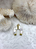 Image of Mother of Pearl Horseshoe Charms, Gold Plated Brass , Mother of Pearl, Fast Ship