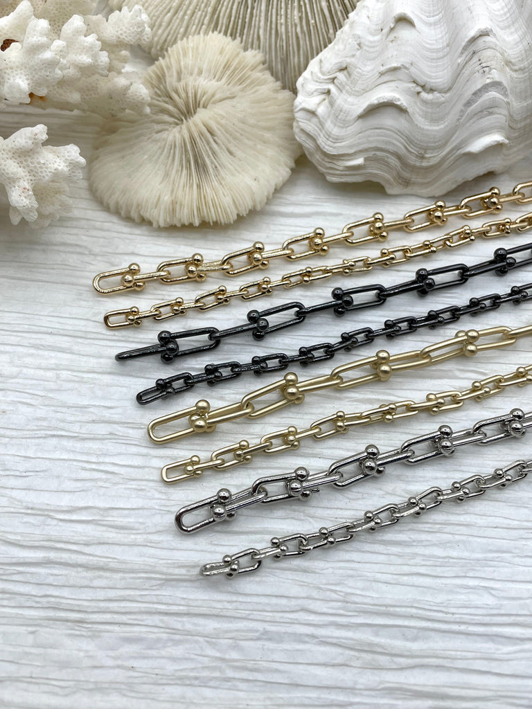U link chain, U Shape Chain, U link Ball Chunky Statement Chain, Bulky ...