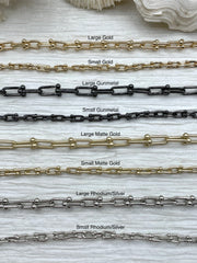 U link chain, U Shape Chain, U link Ball Chunky Statement Chain, Bulky Link chain 2 sizes, 4 Finishes.