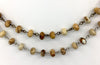 Image of PICTURE JASPER GEMSTONE 1 meter (39") Rosary Chain, Beaded Chain, Bronze, Silver 4mm, 6mm ,8mm round & 6x8mm Rondelle beads. Fast Ship