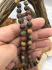 Image of Matte RED CREEK JASPER Hand Knotted Gemstone Necklace, 36" Natural Stone, 8mm Round matte with brown thread.Fast ship