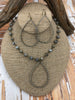 Image of Gemstone Crystal mix Rosary Picasso Jasper Square and Rondelle Crystal Beaded Chain 8mm 6mm Gunmetal or Bronze, pin 1 Meter (39 ") Fast Ship
