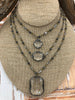 Image of Gemstone Crystal mix Rosary Hematite and Diamond shape Crystal Beaded Chain Bronze, or Gold pin 1 Meter (39 ") Fast Ship