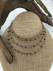 Image of Gemstone Crystal mix Rosary Hematite and Diamond shape Crystal Beaded Chain Bronze, or Gold pin 1 Meter (39 ") Fast Ship
