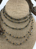 Image of Gemstone Crystal mix Rosary Hematite and Diamond shape Crystal Beaded Chain Bronze, or Gold pin 1 Meter (39 ") Fast Ship