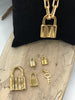 Image of LOCK Pendant Stainless Steel Gold plated Color Charm Pendants, Several Styles and Sizes to choose from , Pick Choice 1-4 Fast Ship