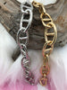 Image of Brass Mariner Chain, Bulky Chain, Chunky Chain 21mm wide x 12mm. gold plated over Brass or Rhodium. HIGH QUALITY.