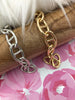 Image of Brass Mariner Chain, Bulky Chain, Chunky Chain 21mm wide x 12mm. gold plated over Brass or Rhodium. HIGH QUALITY.