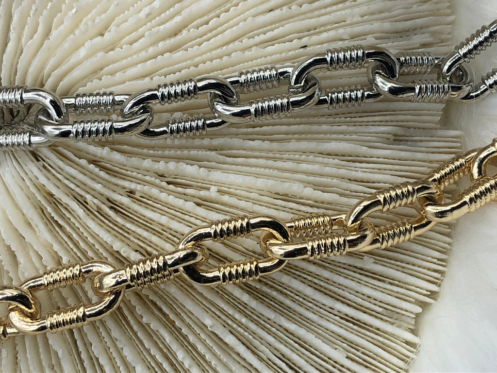 Chunky Statement Chain,Bulky Link chain Gold, Rhodium, Burnish Matte Silver or Worn Gold Plated. Rectangle Statement PaperClip 18mm x 10mm