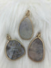 Image of Agate Pendant with Brass Matte Gold Bezel Natural Stone will come in a variety of sizes and colors.