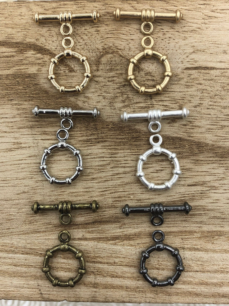 Brass Toggle 12mm, OT Clasp, Jewelry Clasps,Connectors,Brass Clasp, Findings,6 finishes. 1 O and 1 T clasp per set. Fast Shipping