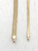 Image of Brass Herringbone Chain Sold by the Piece 16" or 18" with Finished Ends. 3mm or 5mm. Flat Snake Layering Chain Gold or Silver. Fast ship