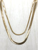 Image of Brass Herringbone Chain Sold by the Piece 16" or 18" with Finished Ends. 3mm or 5mm. Flat Snake Layering Chain Gold or Silver. Fast ship