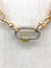Image of Chunky Statement Chain Mixed Links,Bulky Link chain Gold, Rhodium, Burnish Matte Silver, Worn Gold,  Rectangle Statement Paperclip Fast Ship