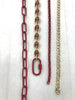 Image of Enamel Plated Red Paper Clip Chain, Enamel Box Chain, Enamel Coffee Bean Chain Flat Cuban Curb Chain, 4 styles By the Foot Fast Ship