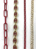 Image of Enamel Plated Red Paper Clip Chain, Enamel Box Chain, Enamel Coffee Bean Chain Flat Cuban Curb Chain, 4 styles By the Foot Fast Ship