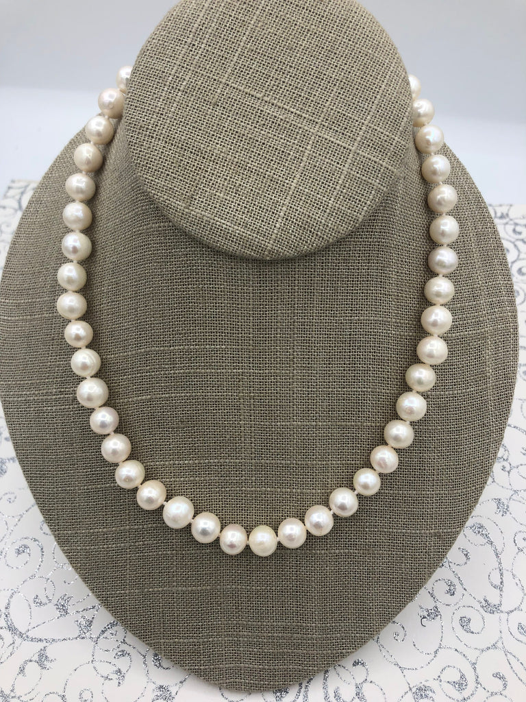 10-Strand Freshwater Pearl Necklace With Gold Beads & Clasp