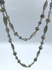 Image of Faceted Crystal AB Gold Iridescent Diamond and Flat Round Gold mixed shape Rosary, Glass Beads,Beaded Chain Bronze Pin by the Foot Fast Ship