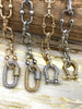 Image of MICRO PAVE Brass Mixed Metal Oval Carabiner lock clasp.Brass Carabiner Screw Clasp, Carabiner Screw Pendant, Screw Connector Lock. FastShip