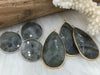 Image of Labradorite Teardrop Pendant with Wrapped Gold Bezel Or Round with Silver Natural Stone Variety Color Stone Pendant Fast Ship