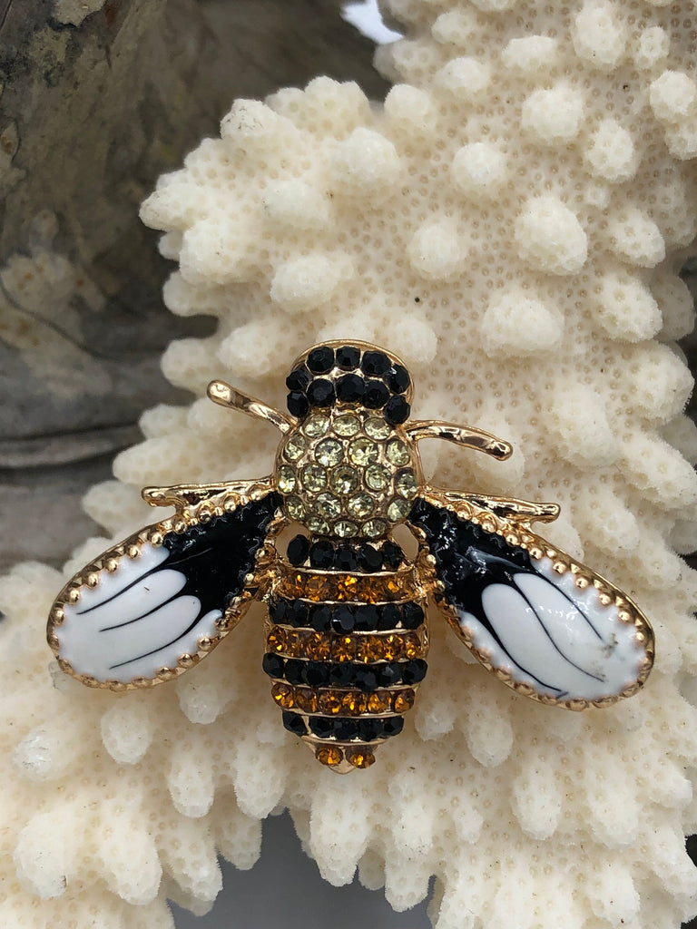 Bee Charm/Pendant, Enamel Rhinestone Bee Pendant, Vintage Bee Pendants, Insect Pendants, Bug Pendants, Bumble Bee 5 Styles Fast Shipping
