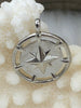 Image of BRASS Compass Charms, North Star Compass Coin Pendant/Charm,Star Gold & Silver Charm Pendants, Star Compass Charm  Fast Shipping