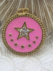 Image of CZ Micro Pave Enamel 8 Star On Round Coin Enamel Pendant Charm Pendant BRASS 4 Colors from the menu.24x22mm Fast Shipping Bling by A