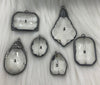 Image of Crystal Gunmetal Soldered Pendants and charms. Rectangle, Teardrop, Square, Round & Oval, Heart , 6 Styles to choose from. Fast Shipping