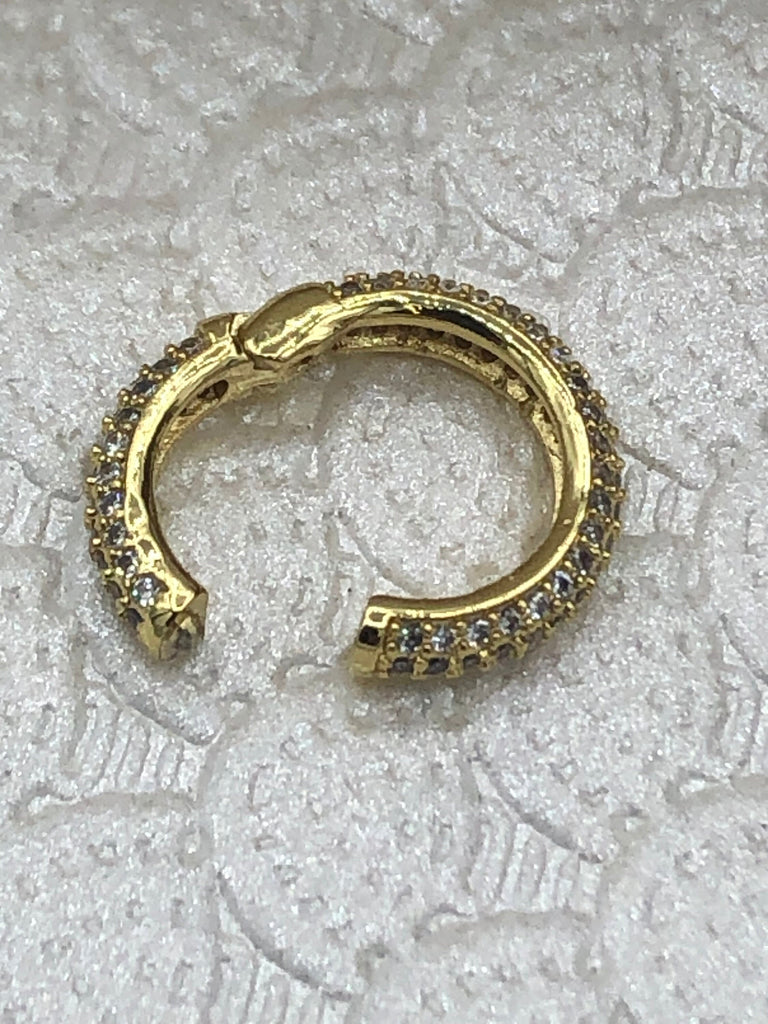 Brass Micro Pave Snap Clasp, Snap Circle with CZ, Round Snap Ring, Snap Gate Clasp, Necklace Building Extender, Charm Holder, Fast Ship