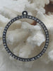 Image of Large Round Hoop Crystal Charm Pendants, Rhinestone Pave Hoop 35mm x 2.5mm, Ring Circle Pendant or Earrings, Hoop Circle, 6 colors Fast Ship