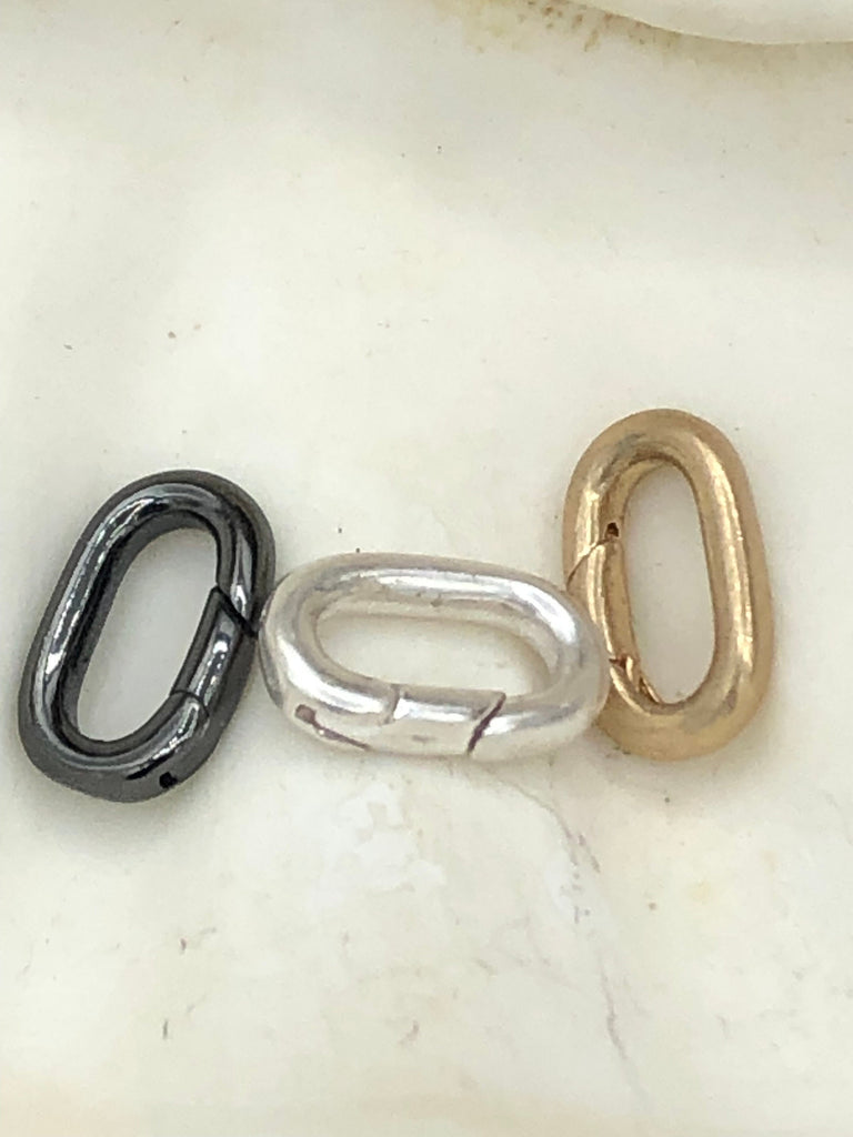 Spring Gate Clasp Brass ,Gate Clasp, Push Clasp, Spring Gate Oval. Spring Clasp, Spring Gate Pendant. Necklace Building Extender Fast Ship