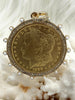 Image of Reproduction Coin Pendant, Morgan Peace Dollar Pendant, Coin Bezel, Vintage Coin Pendant, Bezel with CZ and Pearls. 3 Styles Fast Ship