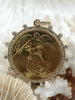Image of Reproduction French Commemorative Medal Coin Pendant, French coin, Art Deco Coin, Antique Coin Bezel W/Cubic Zirconia. Fast Ship